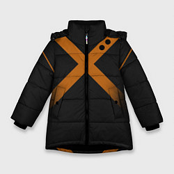 Куртка зимняя для девочки KATSUKI BAKUGOU полосы, цвет: 3D-черный