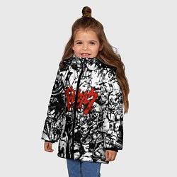 Куртка зимняя для девочки Berserk Stories, цвет: 3D-светло-серый — фото 2