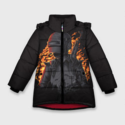 Куртка зимняя для девочки PUBG: Flame Soldier, цвет: 3D-красный