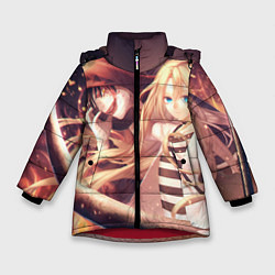 Куртка зимняя для девочки Satsuriku no Tenshi, цвет: 3D-красный