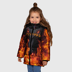 Куртка зимняя для девочки TES: Flame Wolf, цвет: 3D-черный — фото 2