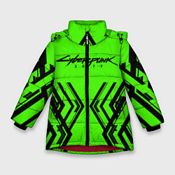 Куртка зимняя для девочки Cyberpunk 2077: Acid Green, цвет: 3D-красный