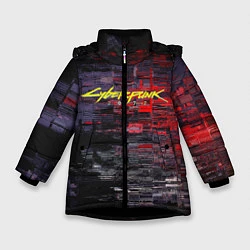 Куртка зимняя для девочки Cyberpunk 2077: Techno Style, цвет: 3D-черный