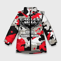 Куртка зимняя для девочки Khabib Nurmagomedov: Red Camo, цвет: 3D-светло-серый