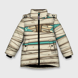 Куртка зимняя для девочки Человек-мумия, цвет: 3D-черный
