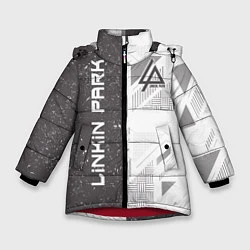 Куртка зимняя для девочки Linkin Park: Grey Form, цвет: 3D-красный