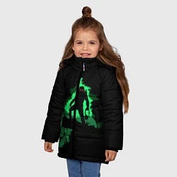 Куртка зимняя для девочки Хищник в лесу, цвет: 3D-черный — фото 2