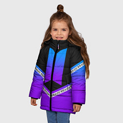 Куртка зимняя для девочки BTS: Neon Symbol, цвет: 3D-черный — фото 2