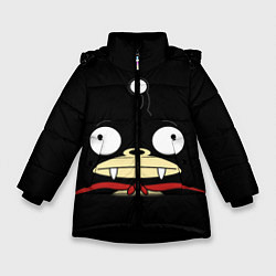 Куртка зимняя для девочки Лицо Ниблера, цвет: 3D-черный