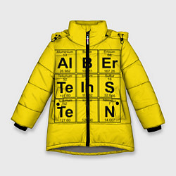 Куртка зимняя для девочки Альберт Эйнштейн, цвет: 3D-светло-серый