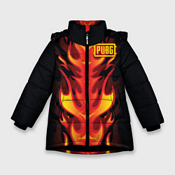 Куртка зимняя для девочки PUBG: Hell Flame, цвет: 3D-черный