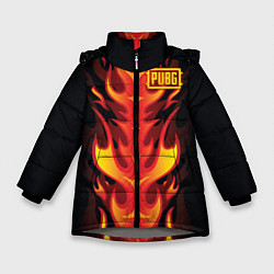 Куртка зимняя для девочки PUBG: Hell Flame, цвет: 3D-светло-серый