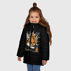 Куртка зимняя для девочки Лис уверен, цвет: 3D-черный — фото 2