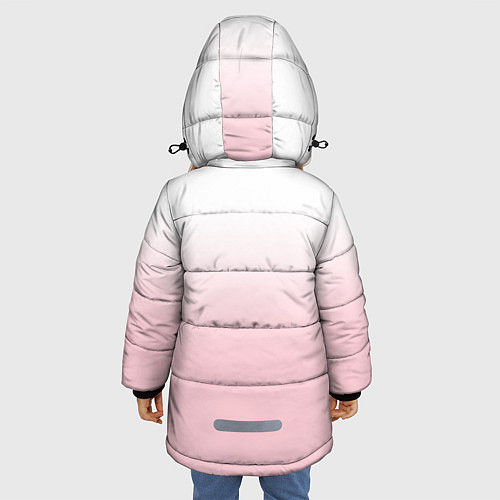 Зимняя куртка для девочки BTS: Pink Flowers / 3D-Светло-серый – фото 4