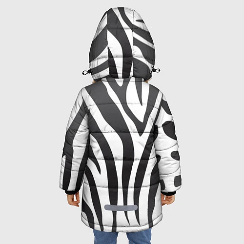 Зимняя куртка для девочки Африканская зебра / 3D-Светло-серый – фото 4