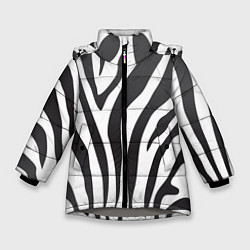 Куртка зимняя для девочки Африканская зебра, цвет: 3D-светло-серый