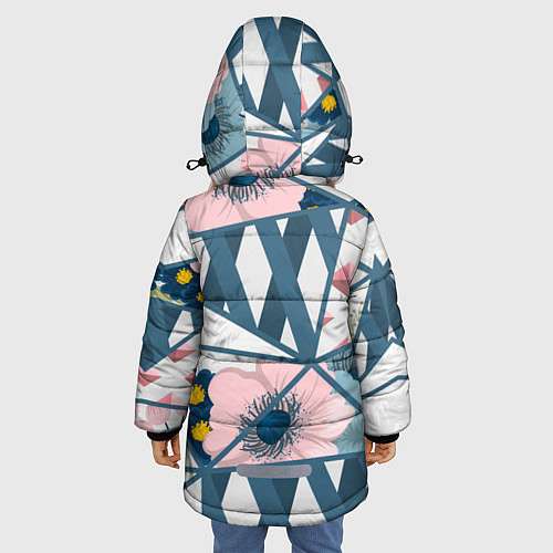 Зимняя куртка для девочки Нежная геометрия / 3D-Светло-серый – фото 4