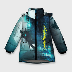 Куртка зимняя для девочки Cyberpunk 2077: Techno, цвет: 3D-светло-серый