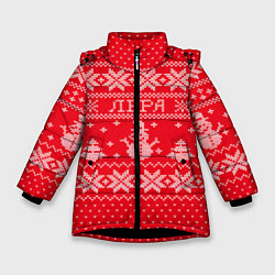 Куртка зимняя для девочки Новогодняя Лера, цвет: 3D-черный