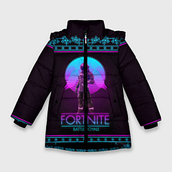 Куртка зимняя для девочки Fortnite: Neon Battle, цвет: 3D-черный