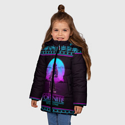 Куртка зимняя для девочки Fortnite: Neon Battle, цвет: 3D-черный — фото 2