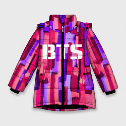 Куртка зимняя для девочки BTS: Pink Colour, цвет: 3D-черный