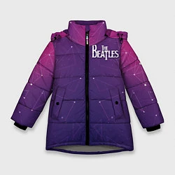 Куртка зимняя для девочки The Beatles: Neon Style, цвет: 3D-светло-серый