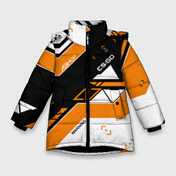 Куртка зимняя для девочки CS:GO Asiimov Inverted, цвет: 3D-черный