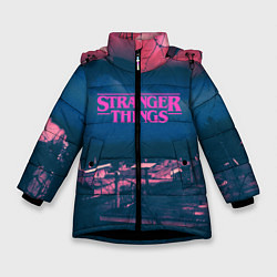 Куртка зимняя для девочки Stranger Things: Pink Heaven, цвет: 3D-черный