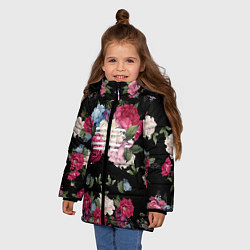 Куртка зимняя для девочки Big Bang: Flower Road, цвет: 3D-черный — фото 2