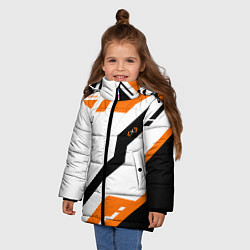 Куртка зимняя для девочки CS:GO Asiimov Light, цвет: 3D-светло-серый — фото 2