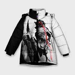Куртка зимняя для девочки Убийца Гоблинов, цвет: 3D-черный