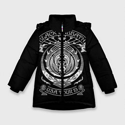 Куртка зимняя для девочки Black Sabbath, цвет: 3D-черный