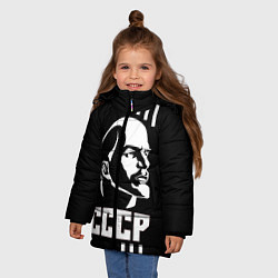 Куртка зимняя для девочки СССР Ленин, цвет: 3D-светло-серый — фото 2