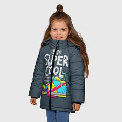 Куртка зимняя для девочки Super Сool, цвет: 3D-черный — фото 2