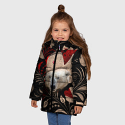 Куртка зимняя для девочки Медведь в ушанке, цвет: 3D-светло-серый — фото 2
