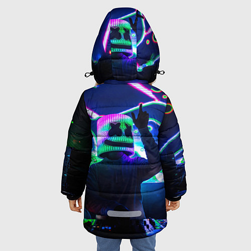 Зимняя куртка для девочки Marshmello: Neon DJ / 3D-Светло-серый – фото 4