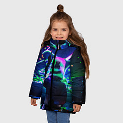 Куртка зимняя для девочки Marshmello: Neon DJ, цвет: 3D-светло-серый — фото 2