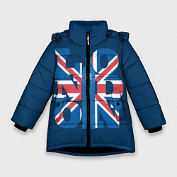 Куртка зимняя для девочки London: Great Britain, цвет: 3D-черный