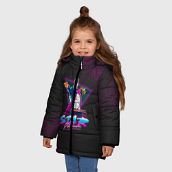 Куртка зимняя для девочки JoJo: Star Platinum, цвет: 3D-светло-серый — фото 2