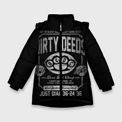 Куртка зимняя для девочки AC/DC: Dirty Deeds, цвет: 3D-черный