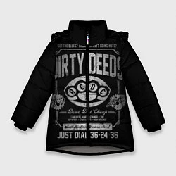 Куртка зимняя для девочки AC/DC: Dirty Deeds, цвет: 3D-светло-серый