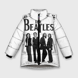 Куртка зимняя для девочки The Beatles: White Side, цвет: 3D-светло-серый