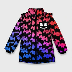 Куртка зимняя для девочки Marshmello: Pink & Violet, цвет: 3D-черный