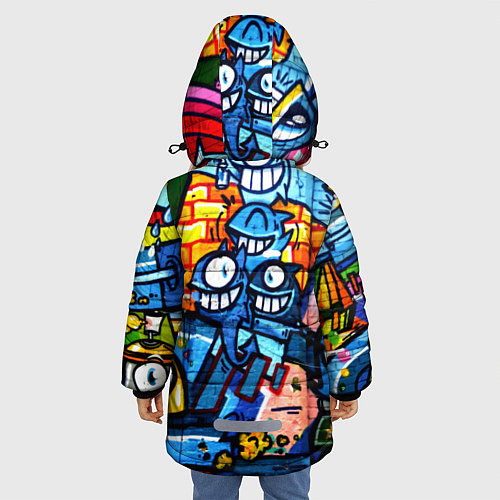 Зимняя куртка для девочки Graffiti Exclusive / 3D-Светло-серый – фото 4