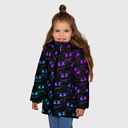 Куртка зимняя для девочки Marshmello: Dark Neon, цвет: 3D-светло-серый — фото 2