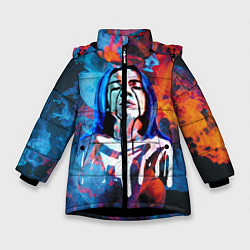 Куртка зимняя для девочки Billie Eilish: Colour Smoke, цвет: 3D-черный
