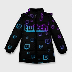 Куртка зимняя для девочки Twitch: Neon Style, цвет: 3D-черный