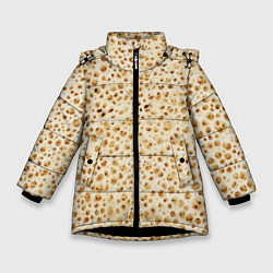 Куртка зимняя для девочки Блин, цвет: 3D-черный