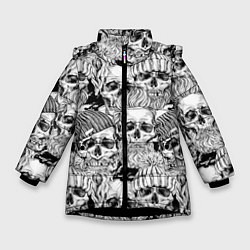 Зимняя куртка для девочки Hipster skulls